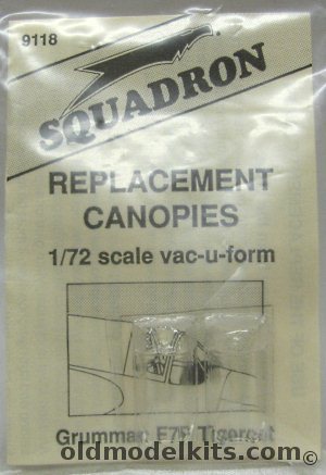 Squadron 1/72 (2) F7F Tigercat Replacement Canopies, 9118 plastic model kit